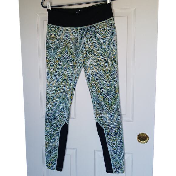 Nike Dri-Fit Running Leggings M SAMPLE multicolor hidden pockets drawstring - Picture 2 of 16